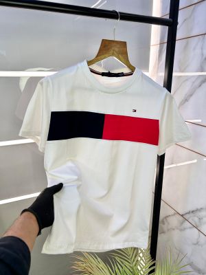 Sale Tommy_Hilfiger White Premium Round Neck T-shirt F2370-WH