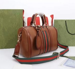 GUCC.I TAN BROWN LEATHER BOSTON BAG PREMIUM WITH OG BOX PACKING