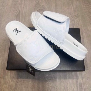 Loui.s Vuitton Monogram Adjust All White Premium Slides