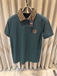 Fend_i Green premium collar embossed store article polo tshirt
