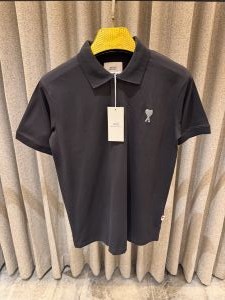 Ami Paris Black Grey logo premium quality Polo Tshirt 
