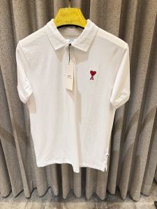 Ami Paris  White Red logo premium quality Polo Tshirt 