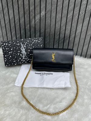 Ysl Sunset Black-Gold Small Shoulder Bag With Original Box & Dust Cover