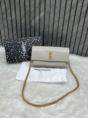 Ysl Sunset Grey-Gold Small Shoulder Bag With Original Box & Dust Cover