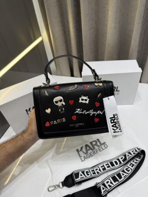 Karl Lagerfeld Paris Simone Flap Crossbody bag With Og Box And Long Starp