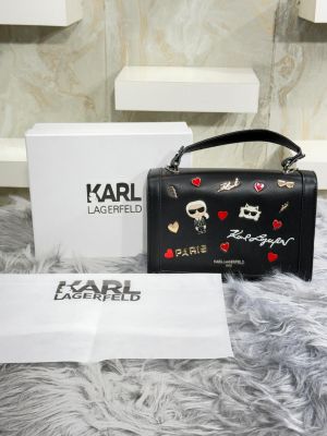 Karl Lagerfeld Paris Simone Flap Crossbody bag With Og Box And Long Starp