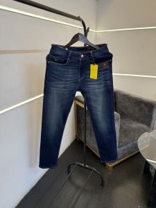 loui s vuitton dark blue straight fit imported denim with brand buttons