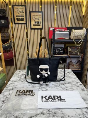 Karl Lagerfeld Ikonik Signature Doll Charm Tote Bag