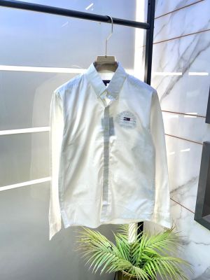Tommy_Hilfiger White Embroidery Logo Oxford Lycra Premium Shirts F2626-WH