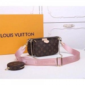 Louis_Vuttion_ pochette sling bag with og box and premium quality with inner brown premium quality ( pink)