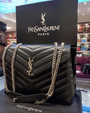 Ysl_ Lou Lou Medium Black Sliver With Double box