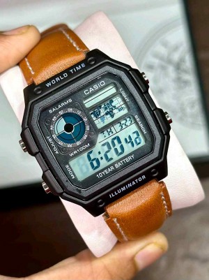 CASIO WORLDTIME BLACK BROWN