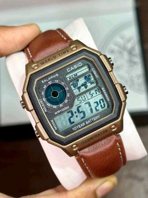 CASIO WORLDTIME BROWN DARK BROWN