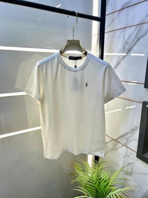 Ralp h Lauren White Premium Round Neck Polo T-shirt F3564-WH