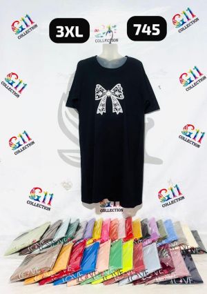 Long t shirt half sleeve with embroidery