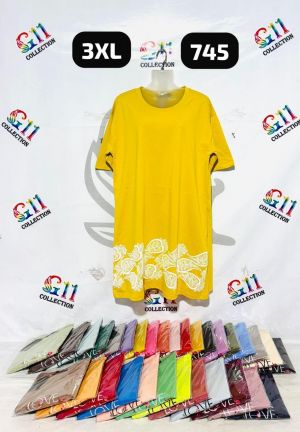 Long t shirt half sleeve with embroidery