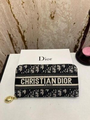CHRISTIAN DIO_R PREMIUM LONG WALLET WITH OG BOX AAA 2301 BLACK