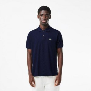 Lacost e Navy Polo Premium Collar Neck T shirt