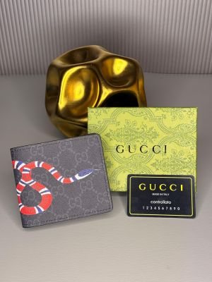 Gucc_i snake black wallet 006 with og box and dust bag 
