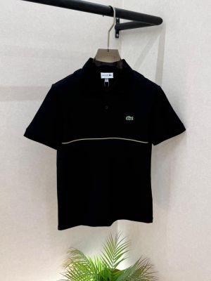 Lacost e Black Polo Premium Collar Neck T-shirt WithF3586-B2