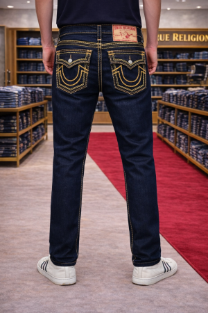 True Religion Imported Dark Blue Super Premium Denim With Brand Box Packing And Carry Bag F3444-DBU
