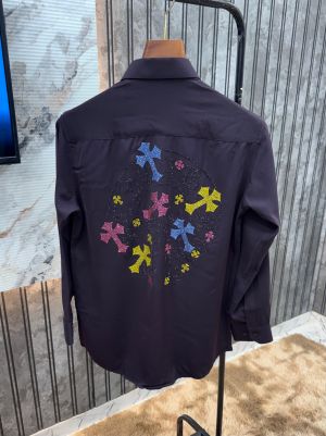 Chrome Hearts Wine Imported Japanese Fabric Very Premium Full Sleeves Shirt MR326