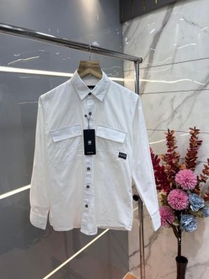 Gsta r White Premium Shirt Cotton Fabric With custom Branded Button Tagging And Brand Poly Bag 3152