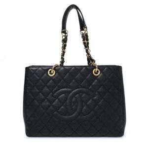 CHANE.L GRAND SHOPPING TOTE BLACKGOLD PREMIUM WITH DUST BAG