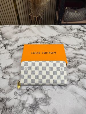 Loui_s Vuitton Premium Quality Long Wallet With Box (60017) (Damier Blanc)