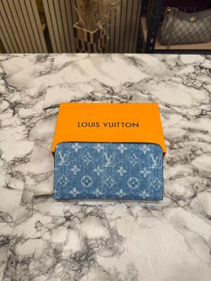 Loui_s Vuitton Premium Quality Long Wallet With Box (60017) (Navy Blue)