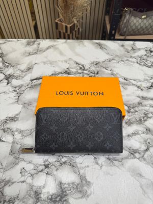Loui_s Vuitton Premium Quality Long Wallet With Box (60017) (Black Flower)