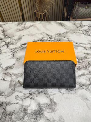 Loui_s Vuitton Premium Quality Long Wallet With Box (60017) (Black Style)