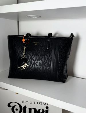 MICHAEL_KORS_JET_SET BLACK_TOTE_BAG_WITH_EMBOSSED_PRINT_PREMIUM_QUALITY_WITH_OG_CARDS_TAGS_DUSTBAG