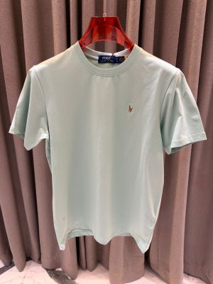 Ralp_h Lauren Chest Logo Round Neck T-shirt Sky Green