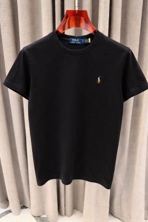 Ralp_h Lauren Chest Logo Round Neck T-shirt Black