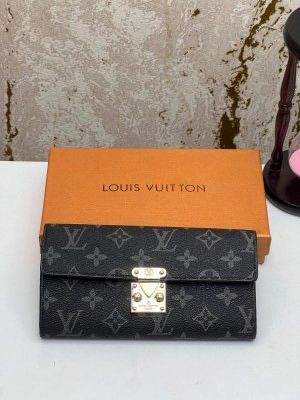 Loui_s Vuitton long premium wallet with og box lv2023 - black flower