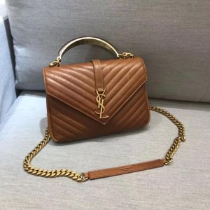 Ysl Collage BrownMedium Shoulder Bag With Original double Box & Dust Cover