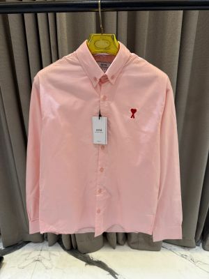 NO RETURN SALE CONFIRM ORDERS ONLY AMI PARIS PINK PREMIUM SHIRT SEMI LINEN FABRIC FULL