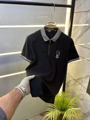 Karl Lagerfeld Black Polo Premium Collar Neck T-shirt F3002-B3