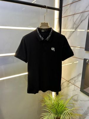 Karl Lagerfeld Black Polo Premium Collar Neck T-shirt F3002-B2
