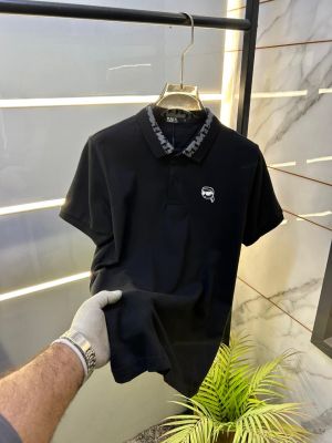 Karl Lagerfeld Black Polo Premium Collar Neck T-shirt F3002-B2