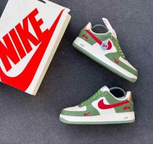 Nikee Air Force 1 Low 07 x Stussy green