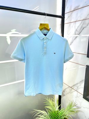 Sale Tommy_Hilfiger Blue Polo Premium Collar Neck T-shirt F2645-BU