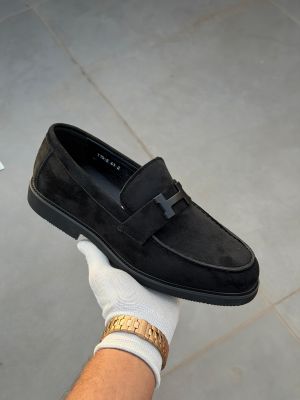 Herme s Premium Suede Loafer Black