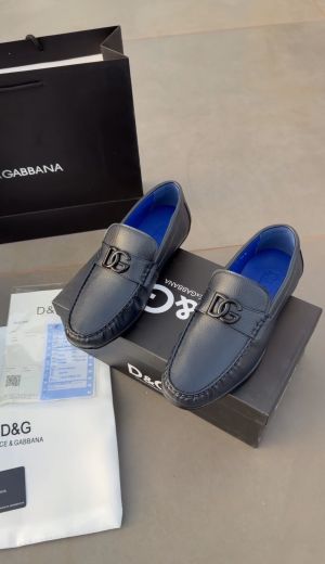 DOLC.E & GABBANA LEATHER LOAFER NAVY