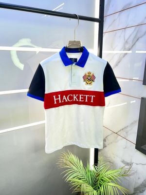 Hacket t London White Collar Neck Premium Polo T-shirt F3505-WH