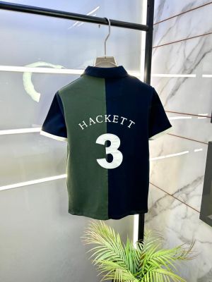 Hacket t London Green Back Print Collar Neck Premium Polo T-shirt F3505-GR