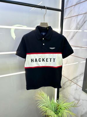 Hacket t London Black Collar Neck Premium Polo T-shirt F3505-BL