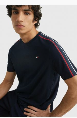 Sale Tommy_Hilfiger Navy Premium Round Neck T-shirt F1664-NY
