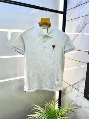 Ami Grey Polo Premium Collar Neck T-shirt F2806-GY